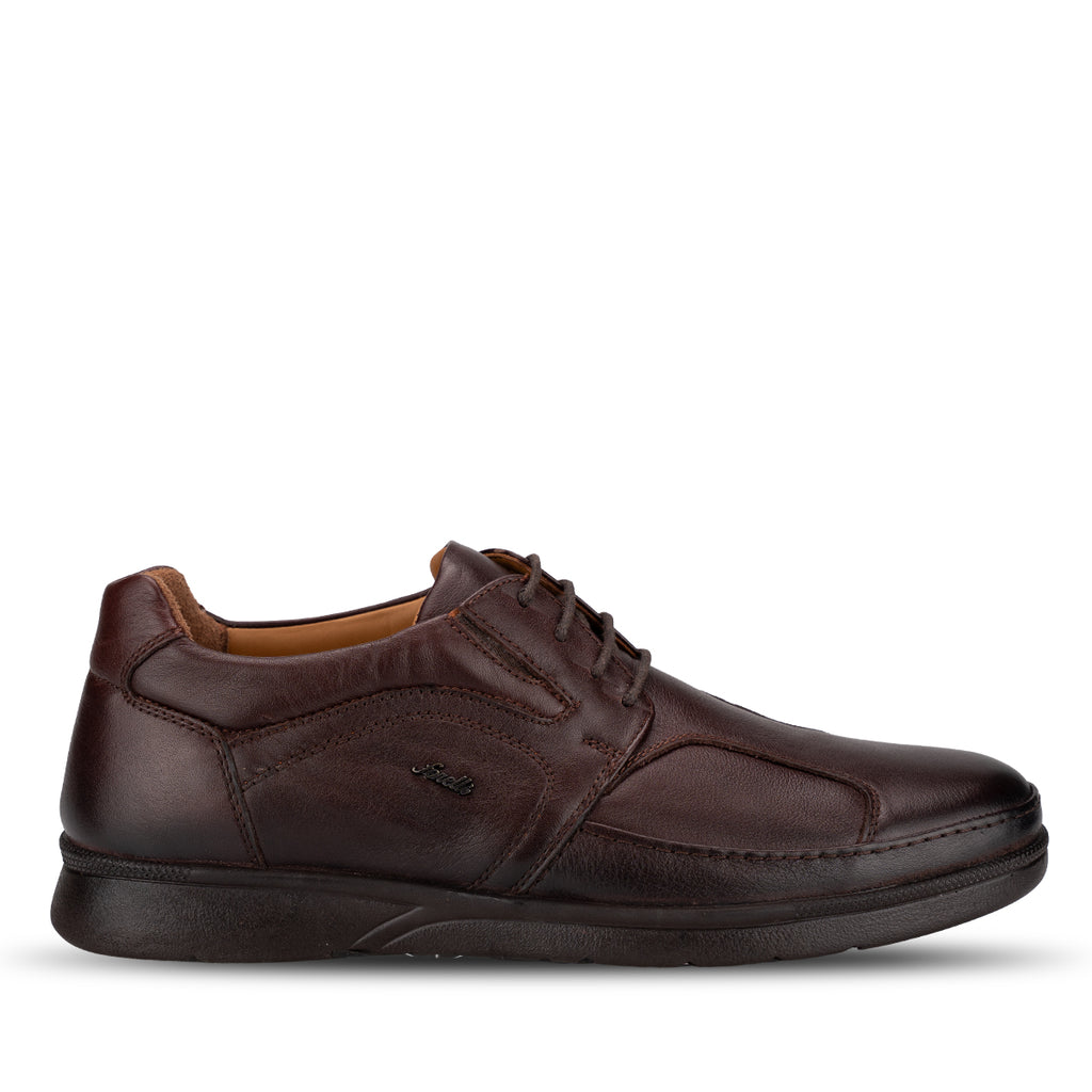 BROKS-H Men's Leather Hallux Shoes Brown
