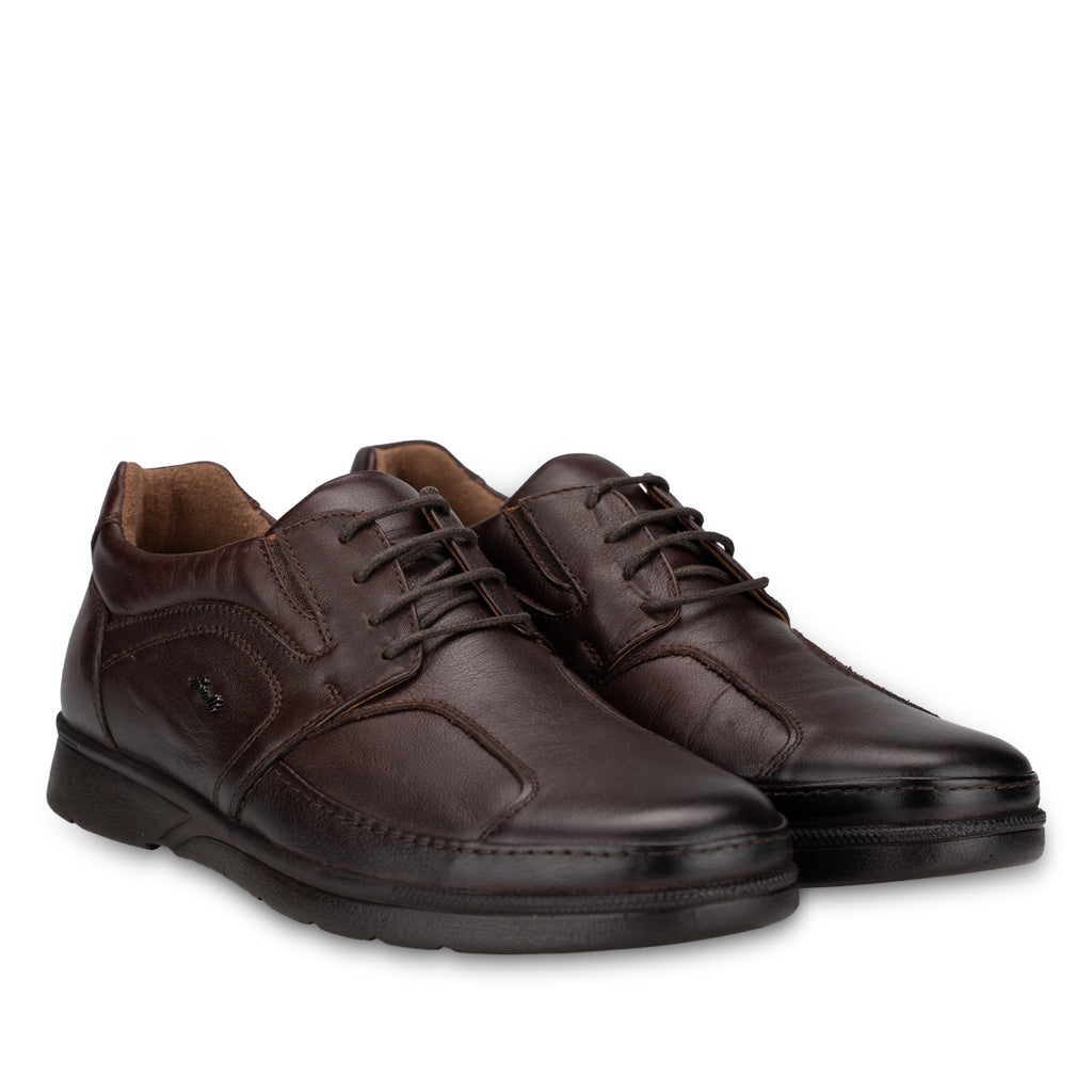 BROKS-H Men's Leather Hallux Shoes Brown