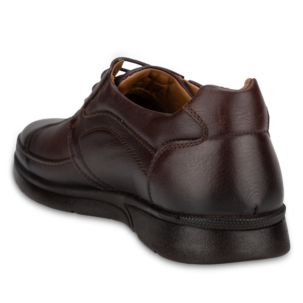 BROKS-H Men's Leather Hallux Shoes Brown