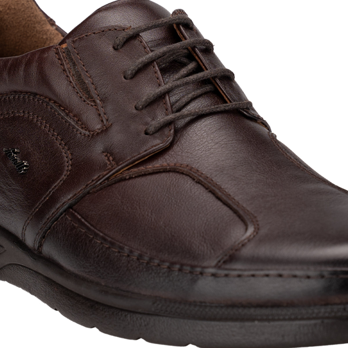 BROKS-H Men's Leather Hallux Shoes Brown