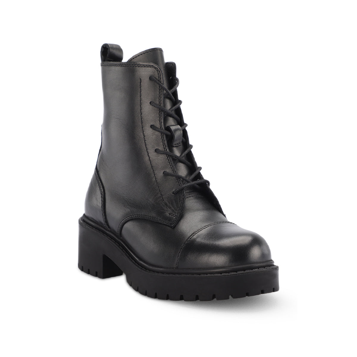 CITY-G Leather Women's Fur-Lined Boots Black
