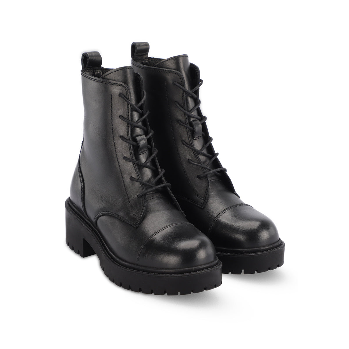 CITY-G Leather Women's Fur-Lined Boots Black