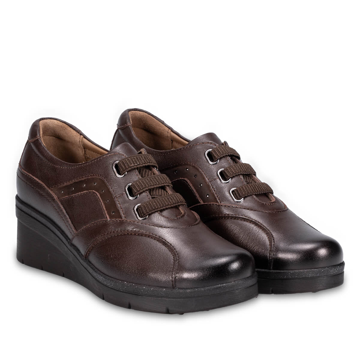 DEFNE-G Women's Leather Shoes Brown