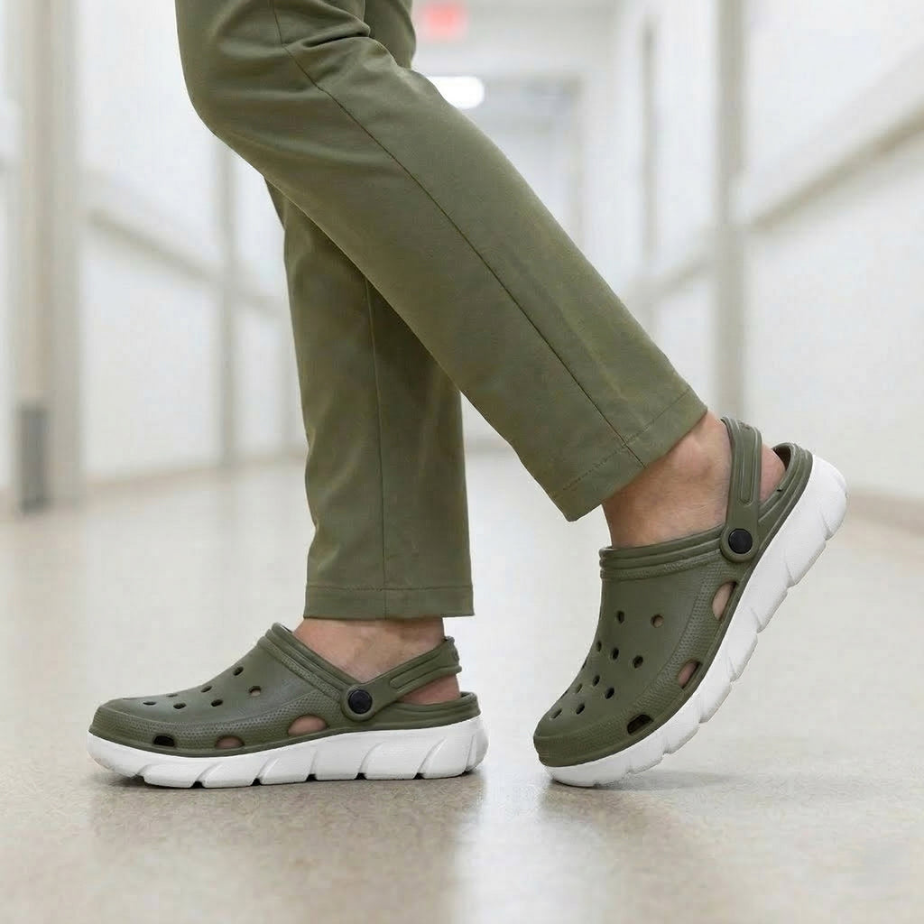 GABY-G Women's Eva Slippers Khaki-White