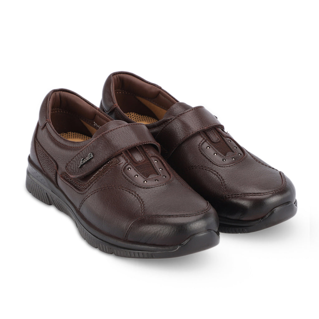GOLDEN-G Women's Leather Hallux Shoes Coffee