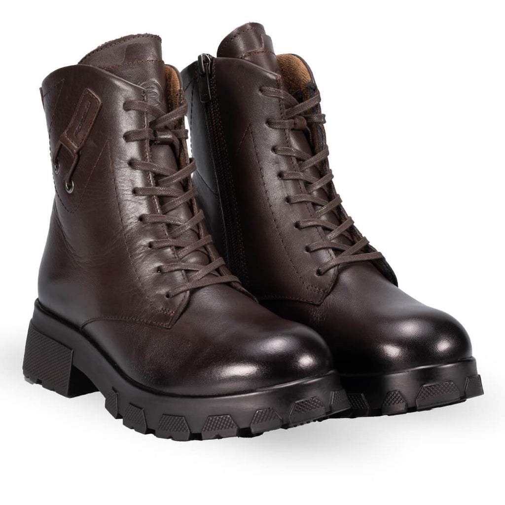 HENZA-G Women's Leather Boots Brown