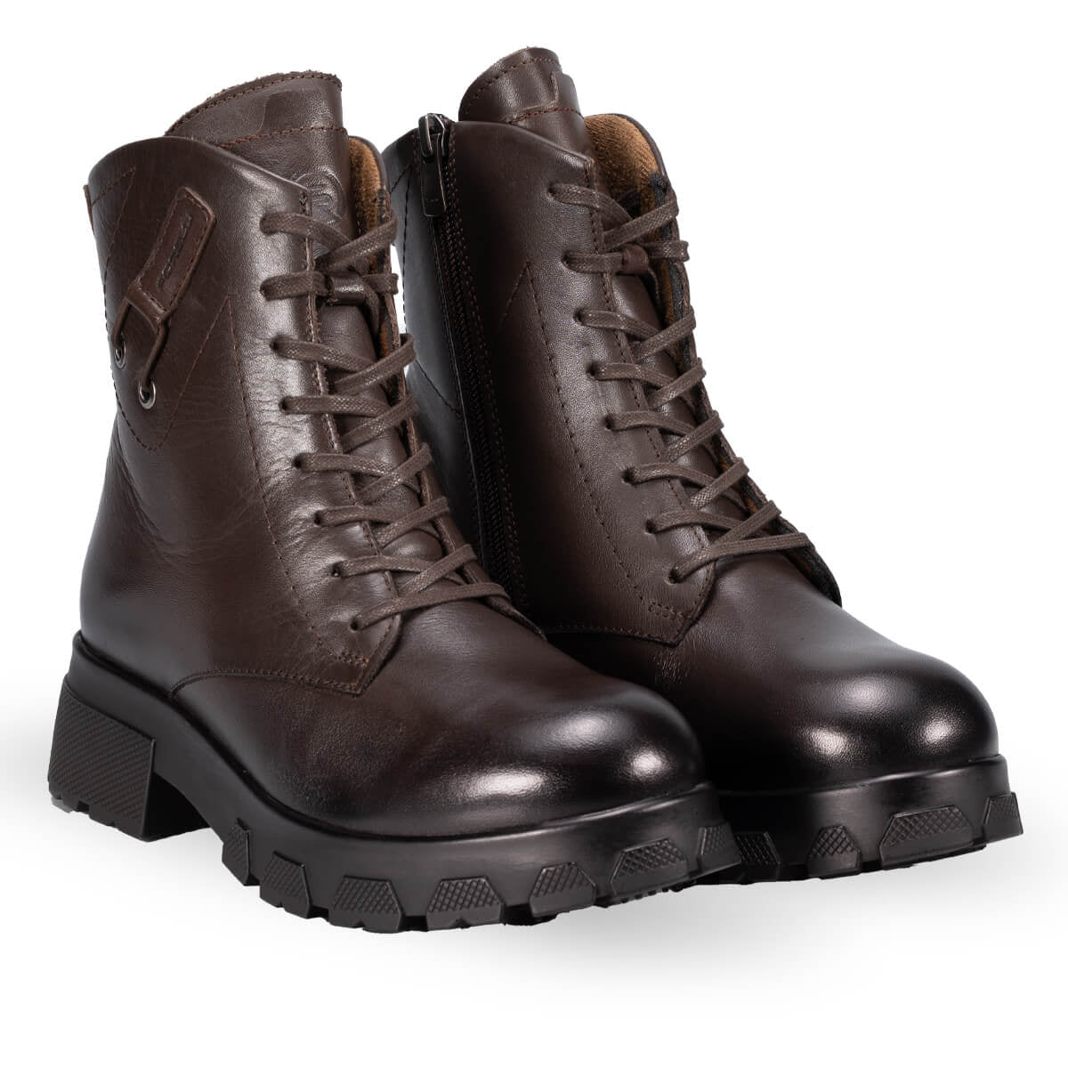 HENZA-G Women's Leather Boots Brown