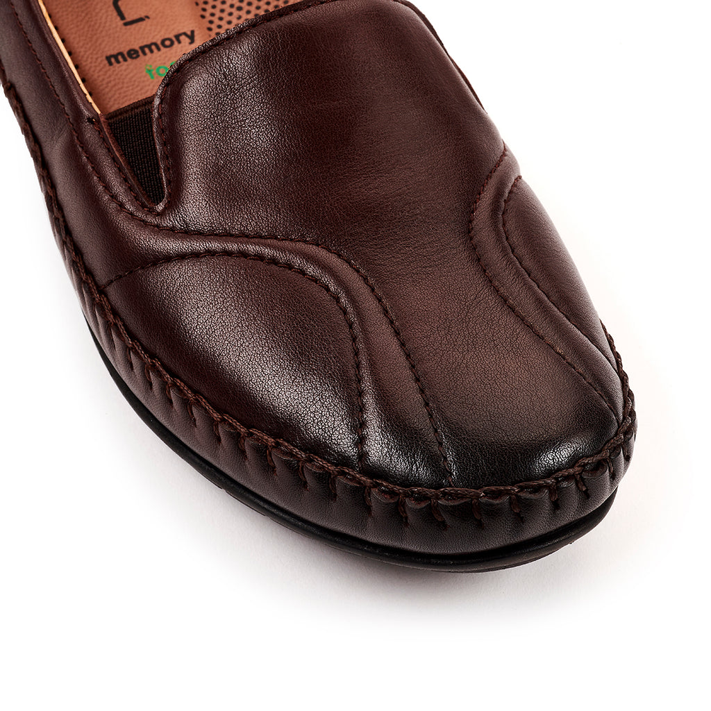 LADY-G Women's Leather Hallux Shoes Brown