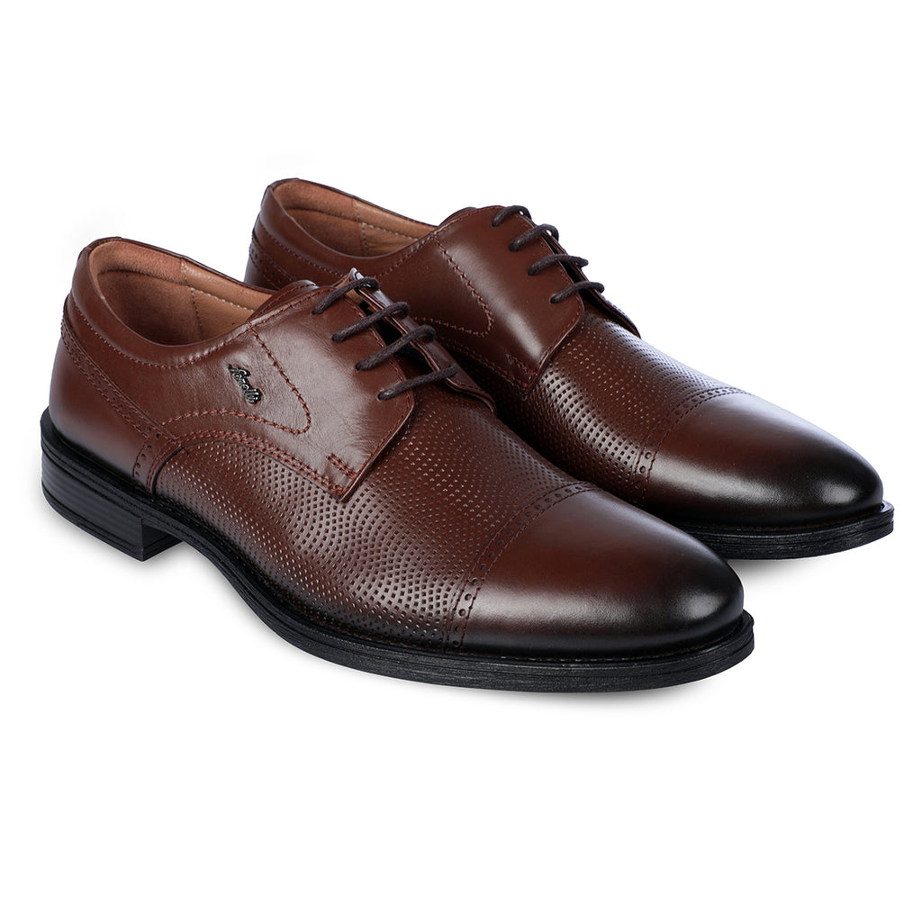 LUCAS-G Men's Leather Shoes Brown