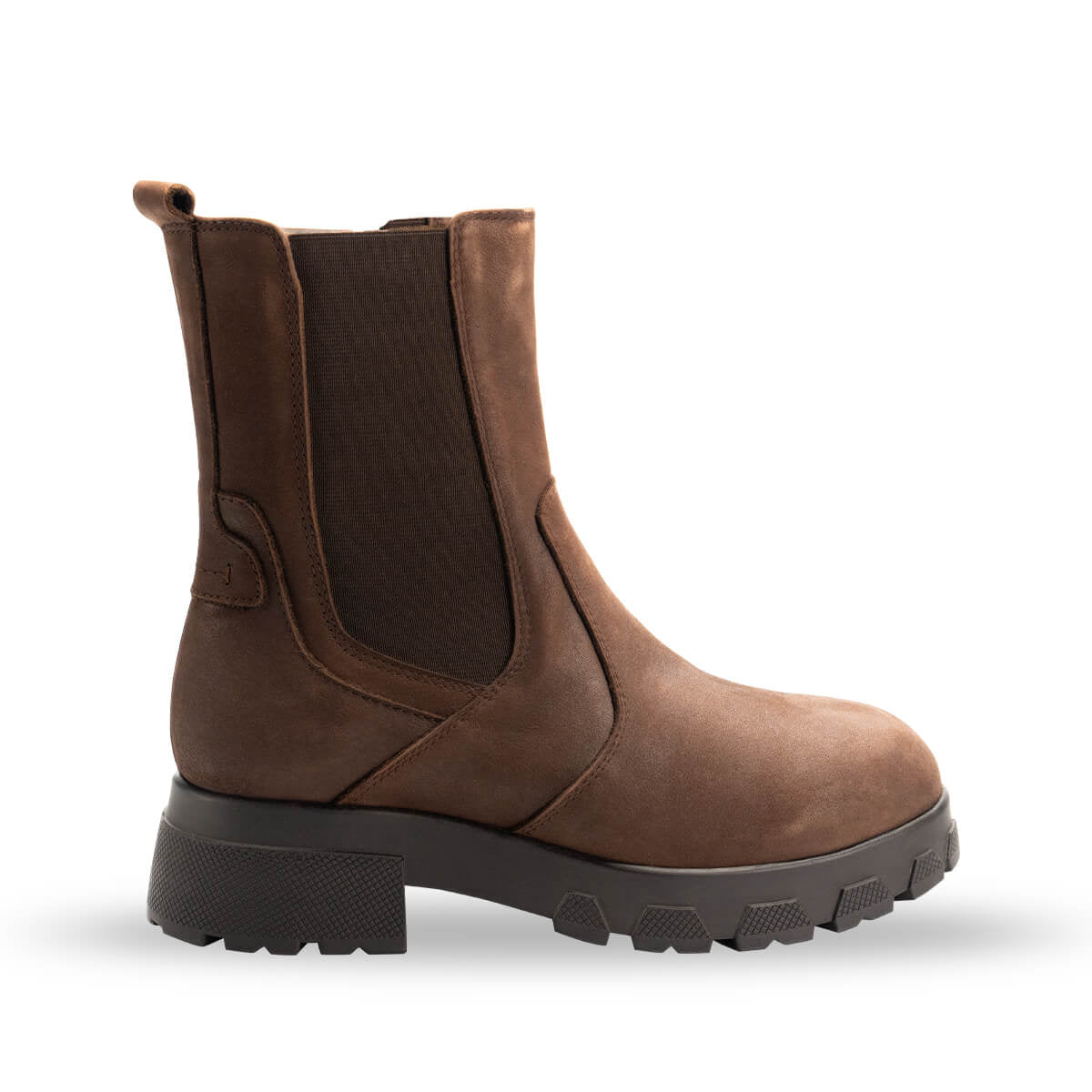 LUNA-G Women's Leather Boots, Brown Nubuck