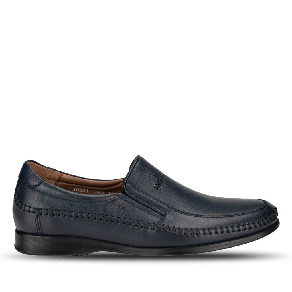 MANYAS-H Men's Leather Shoes Navy Blue
