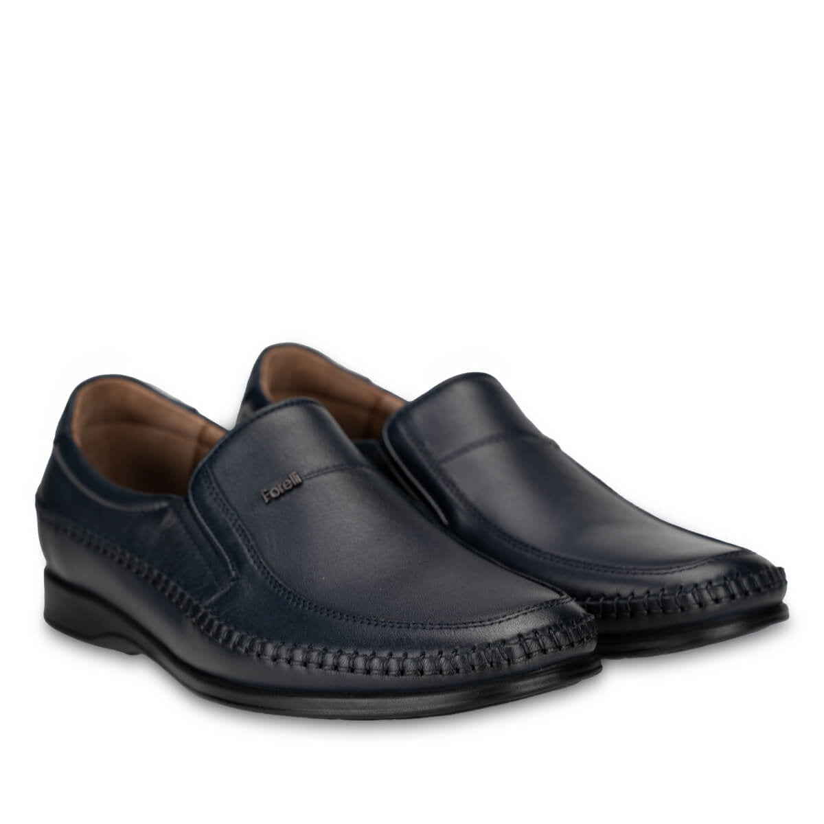 MANYAS-H Men's Leather Shoes Navy Blue