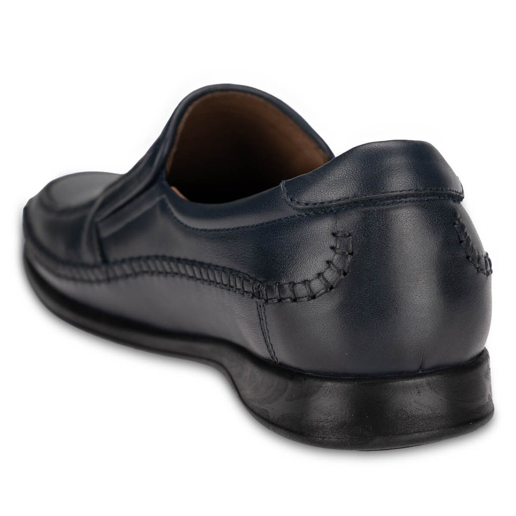 MANYAS-H Men's Leather Shoes Navy Blue