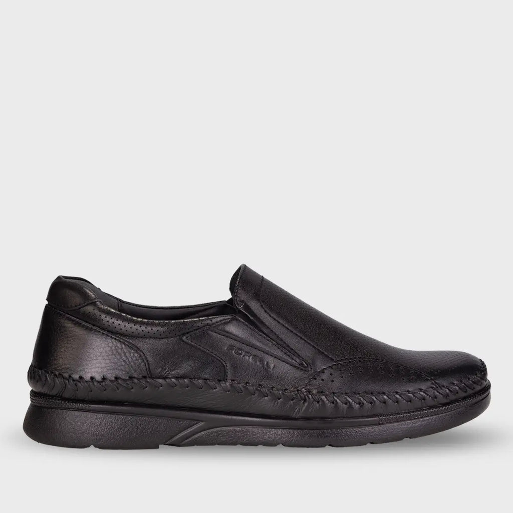 NEVER-H Men's Leather Shoes Black