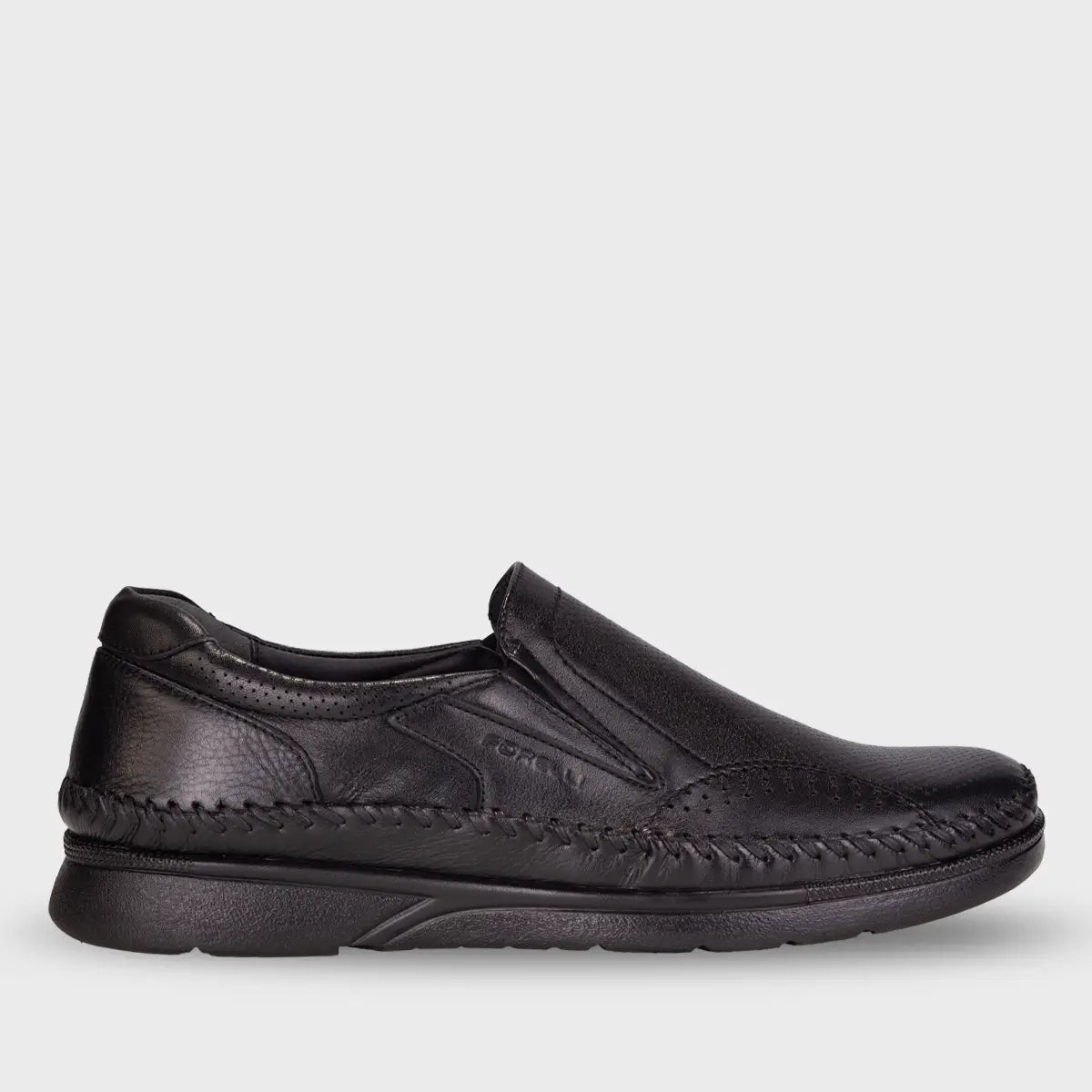 NEVER-H Men's Leather Shoes Black