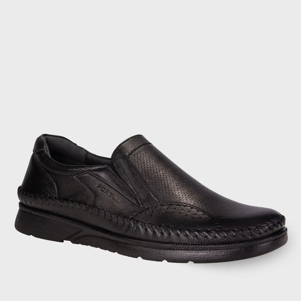 NEVER-H Men's Leather Shoes Black