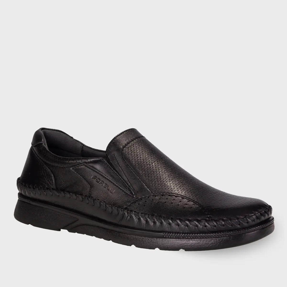 NEVER-H Men's Leather Shoes Black