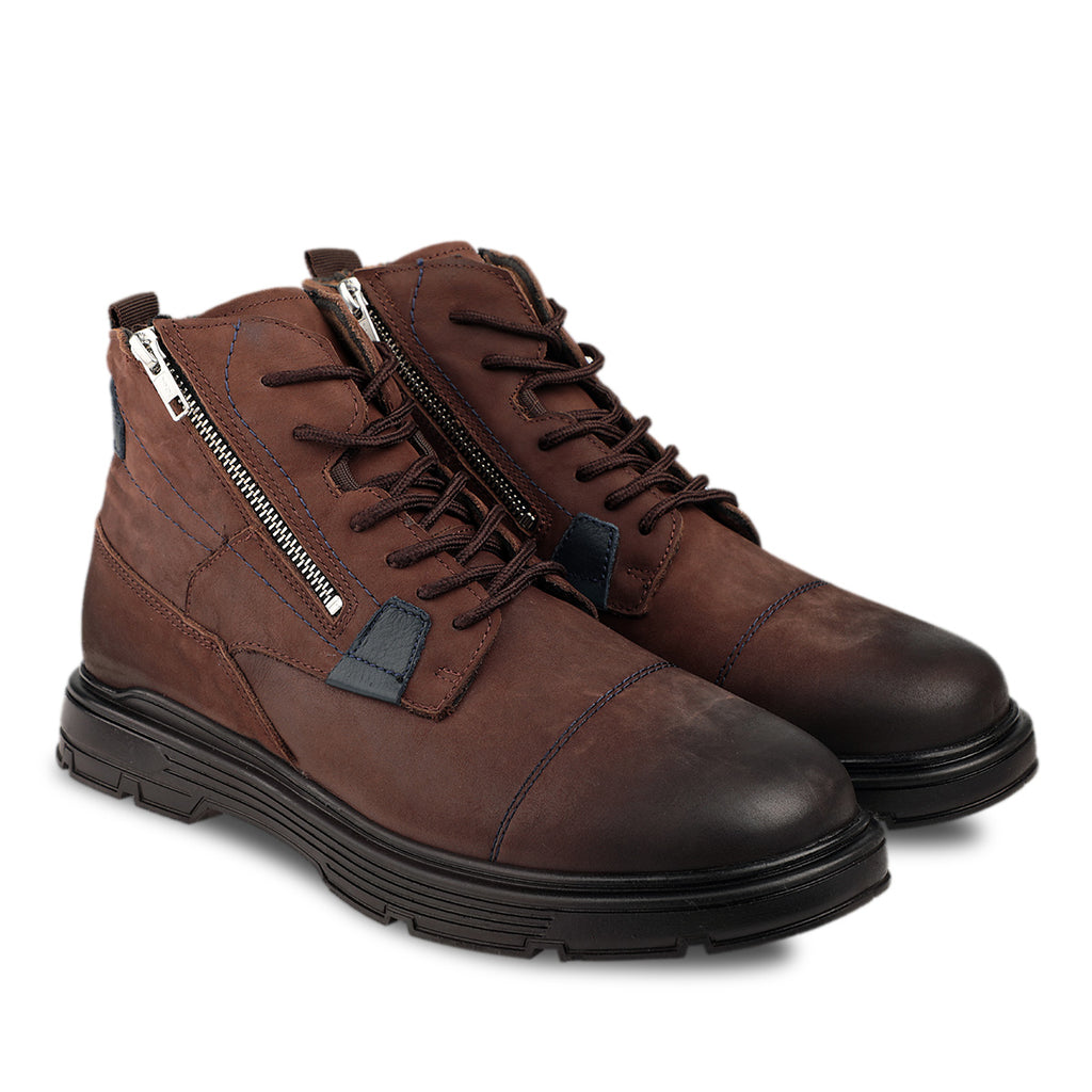 RENZO-G Men's Leather Boots Brown