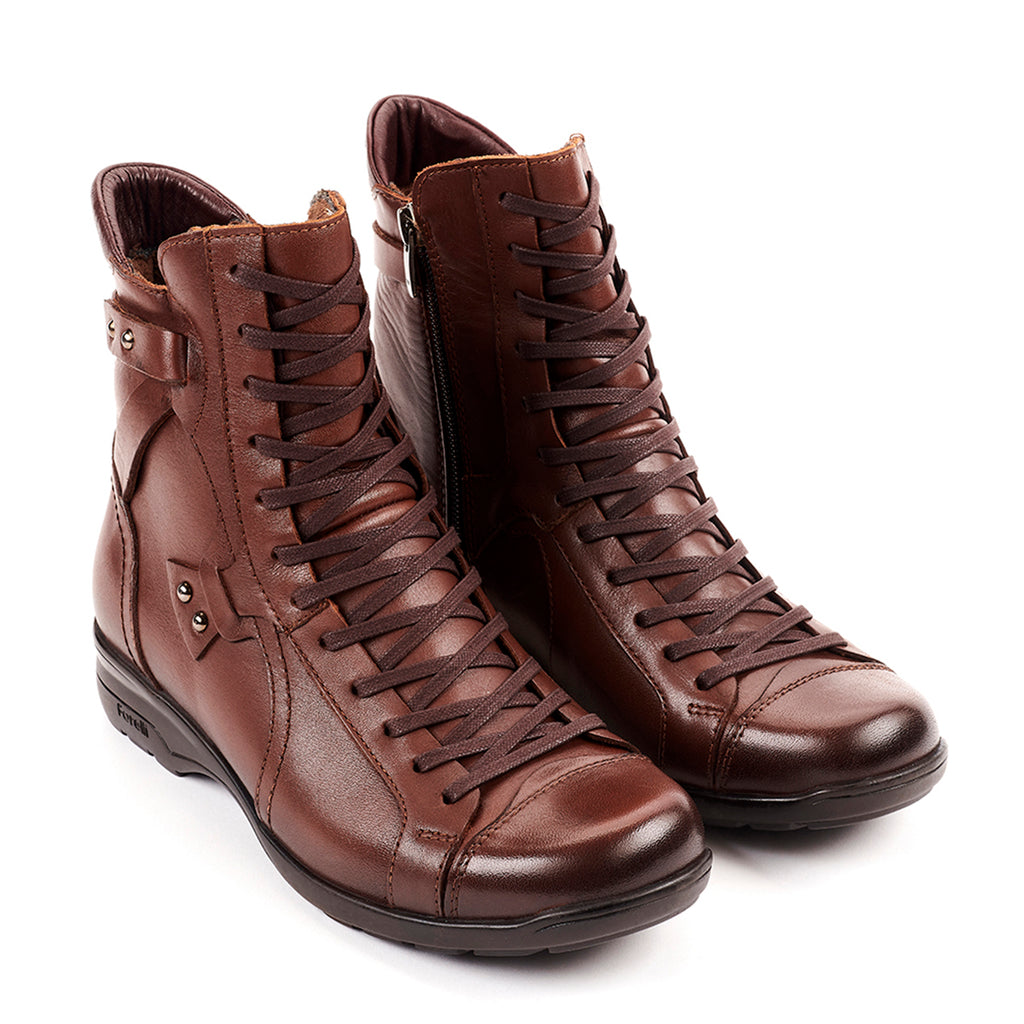 RETRO-G Women's Leather Boots in Tan