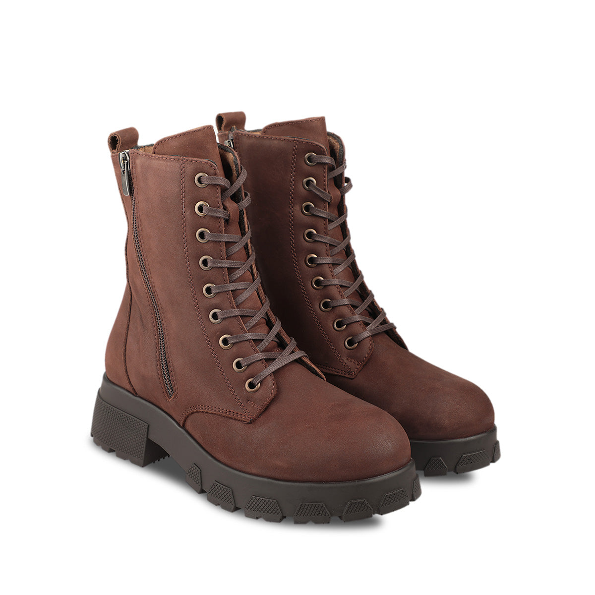 ROZWEST-G Women's Leather Boots Brown