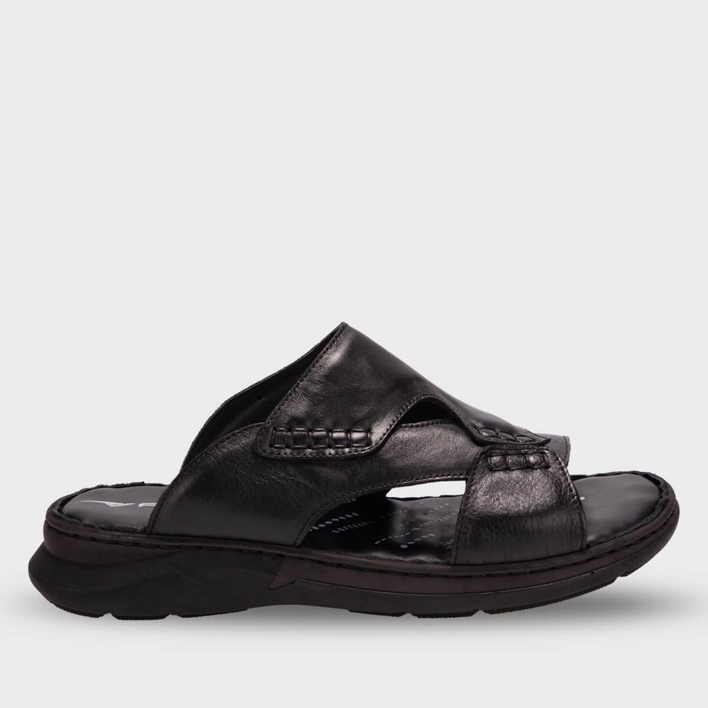 TUNA-G Men's Leather Slippers Black