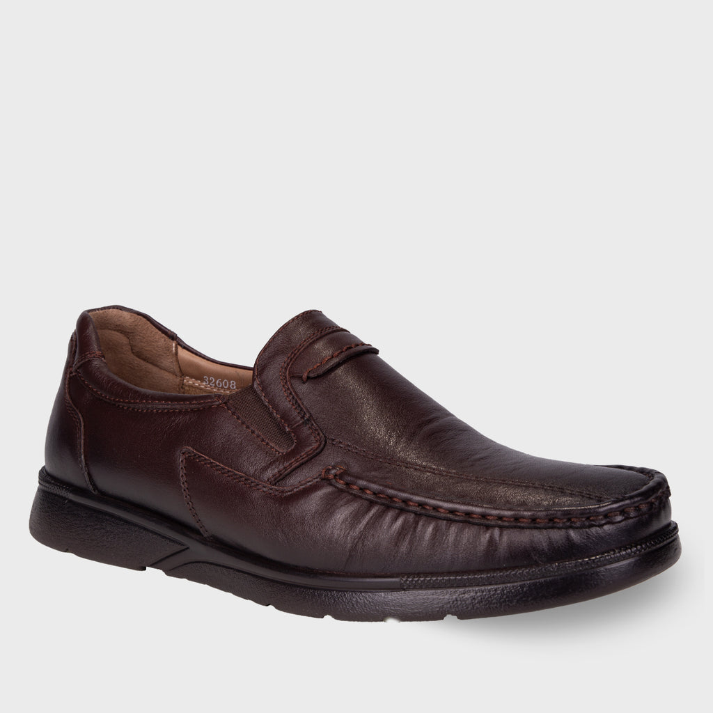 ZEKE-H Men's Leather Shoes Brown