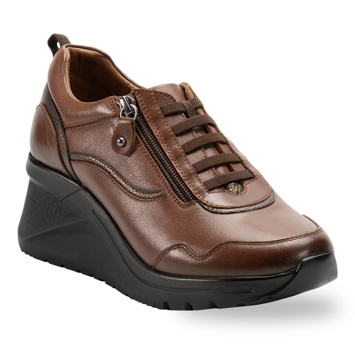 ZEYEM-G Women's Leather Shoes Brown